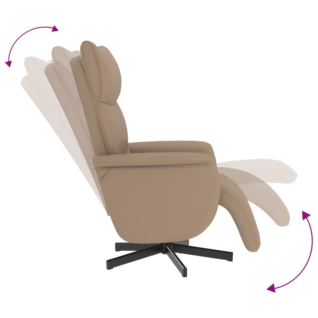 Fauteuil réglable avec repose-pieds en cuir artificiel