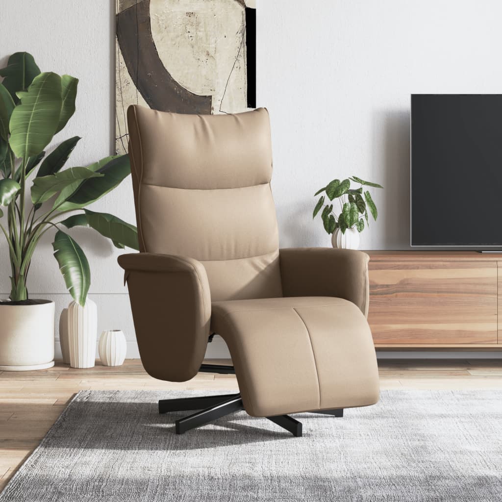 Fauteuil réglable avec repose-pieds en cuir artificiel