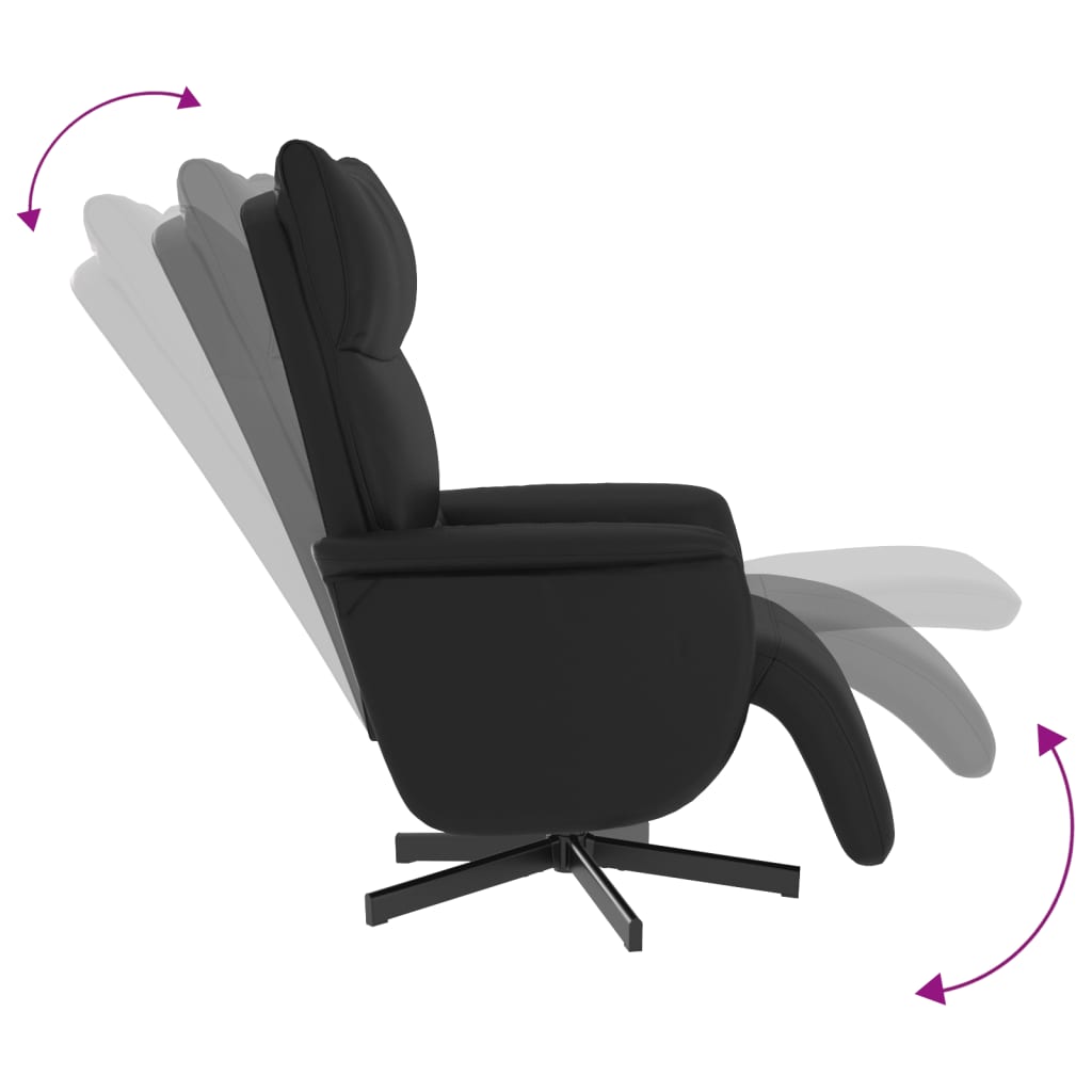 Fauteuil réglable avec repose-pieds en cuir artificiel