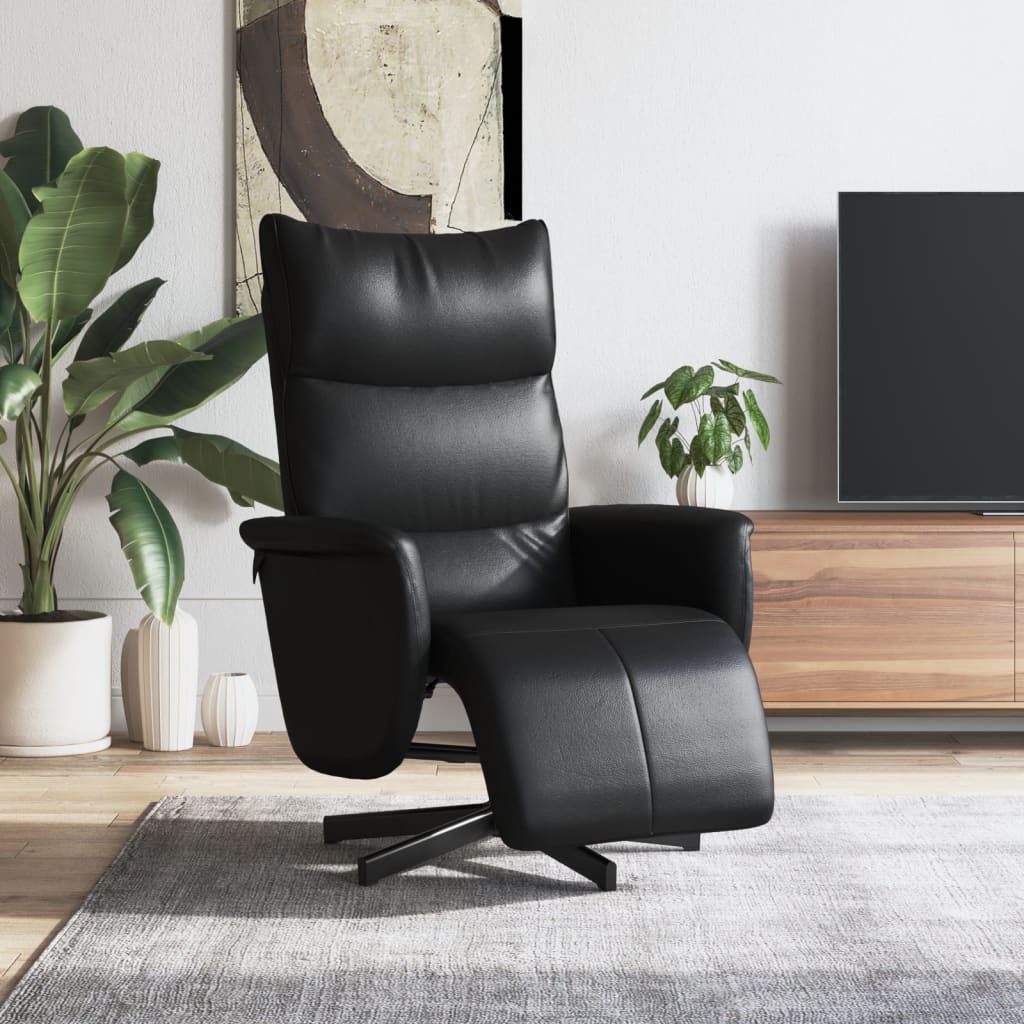 Fauteuil réglable avec repose-pieds en cuir artificiel