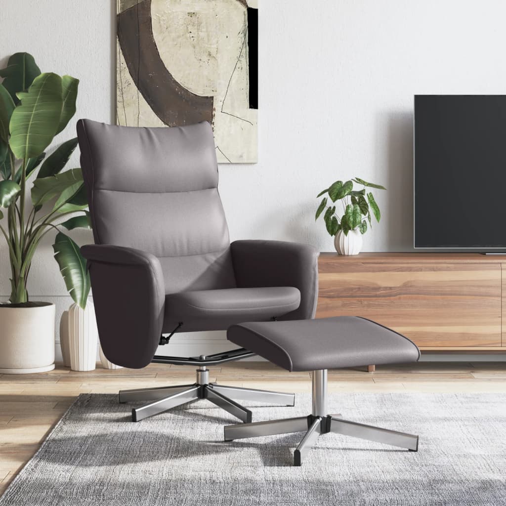 Fauteuil réglable avec repose-pieds en cuir artificiel