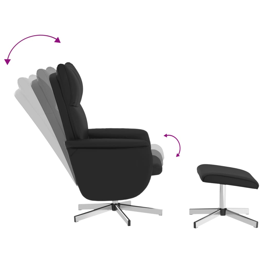 Fauteuil réglable avec repose-pieds en cuir artificiel