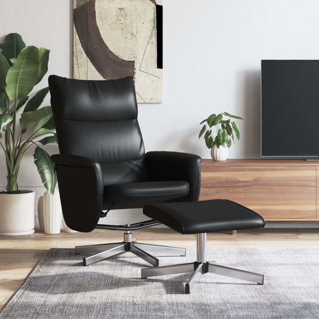 Fauteuil réglable avec repose-pieds en cuir artificiel