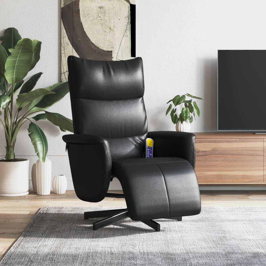 Fauteuil de massage réglable avec repose-pieds en cuir artificiel