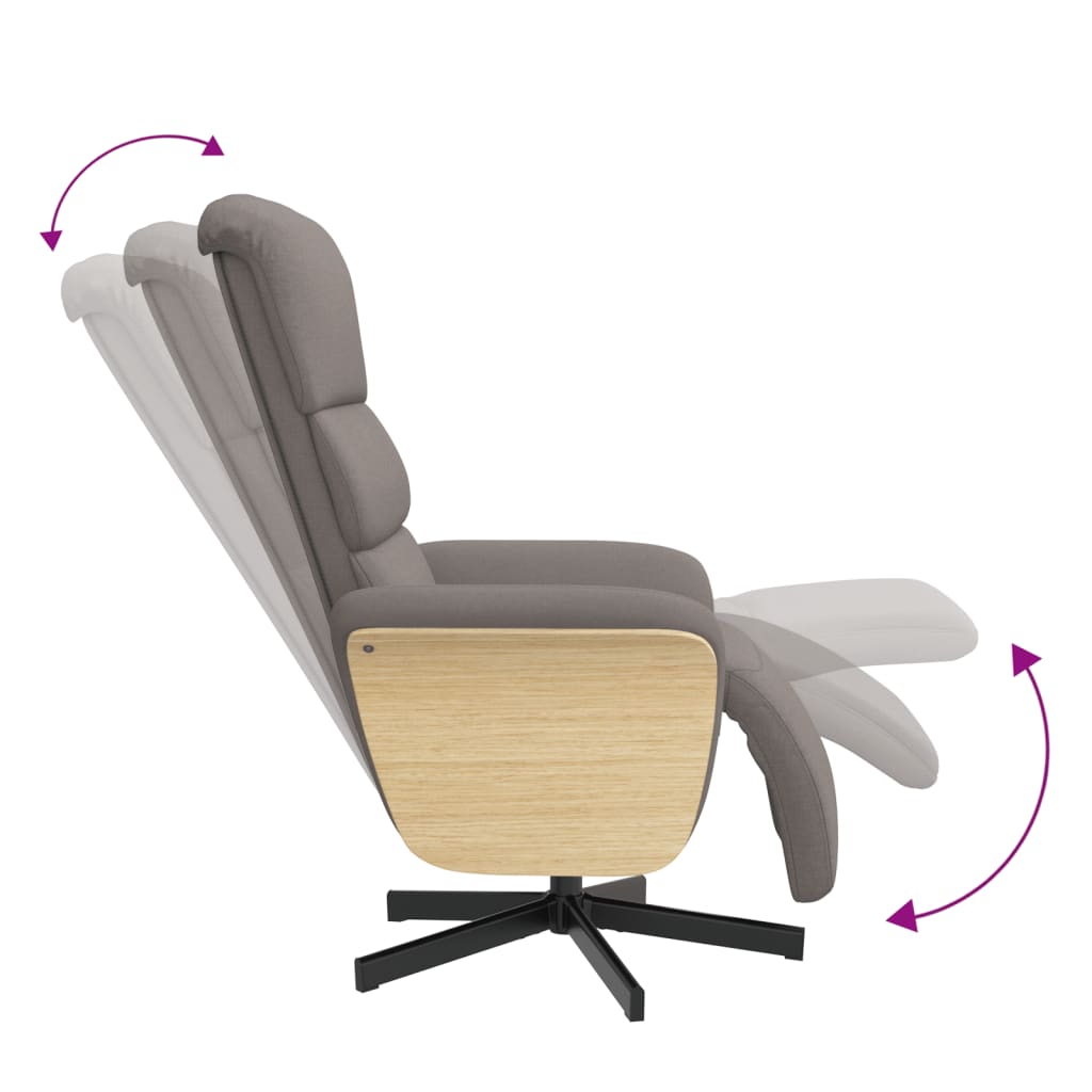 Fauteuil réglable avec repose-pieds en tissu