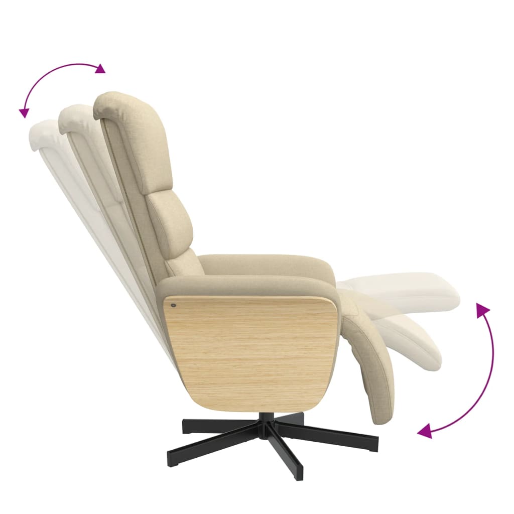 Fauteuil réglable avec repose-pieds en tissu