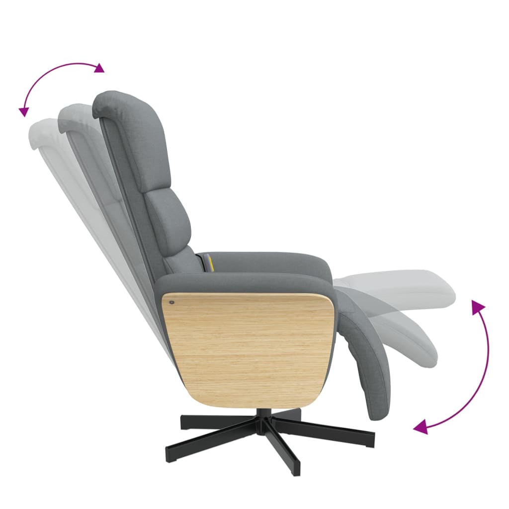 Fauteuil de massage réglable avec repose-pieds en tissu