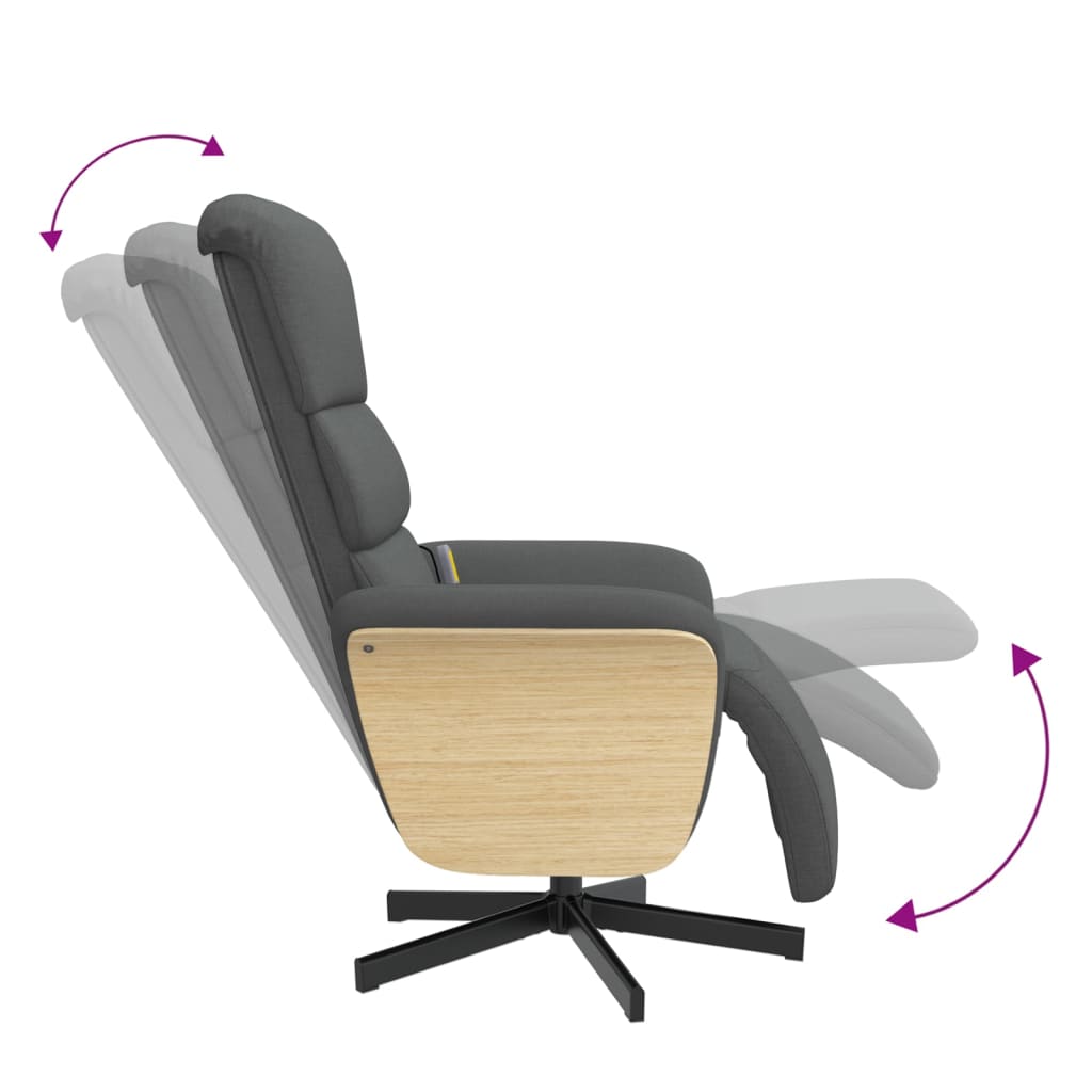 Fauteuil de massage réglable avec repose-pieds en tissu