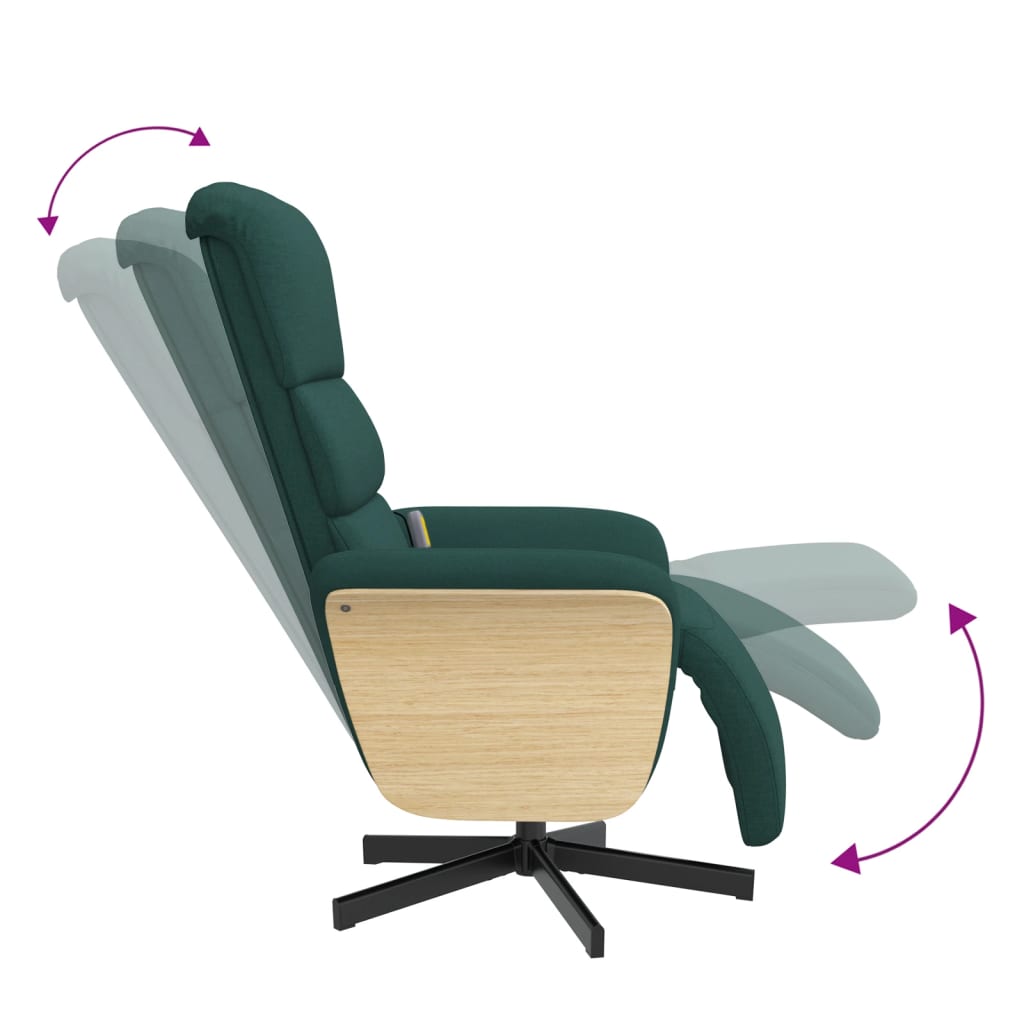 Fauteuil de massage réglable avec repose-pieds en tissu