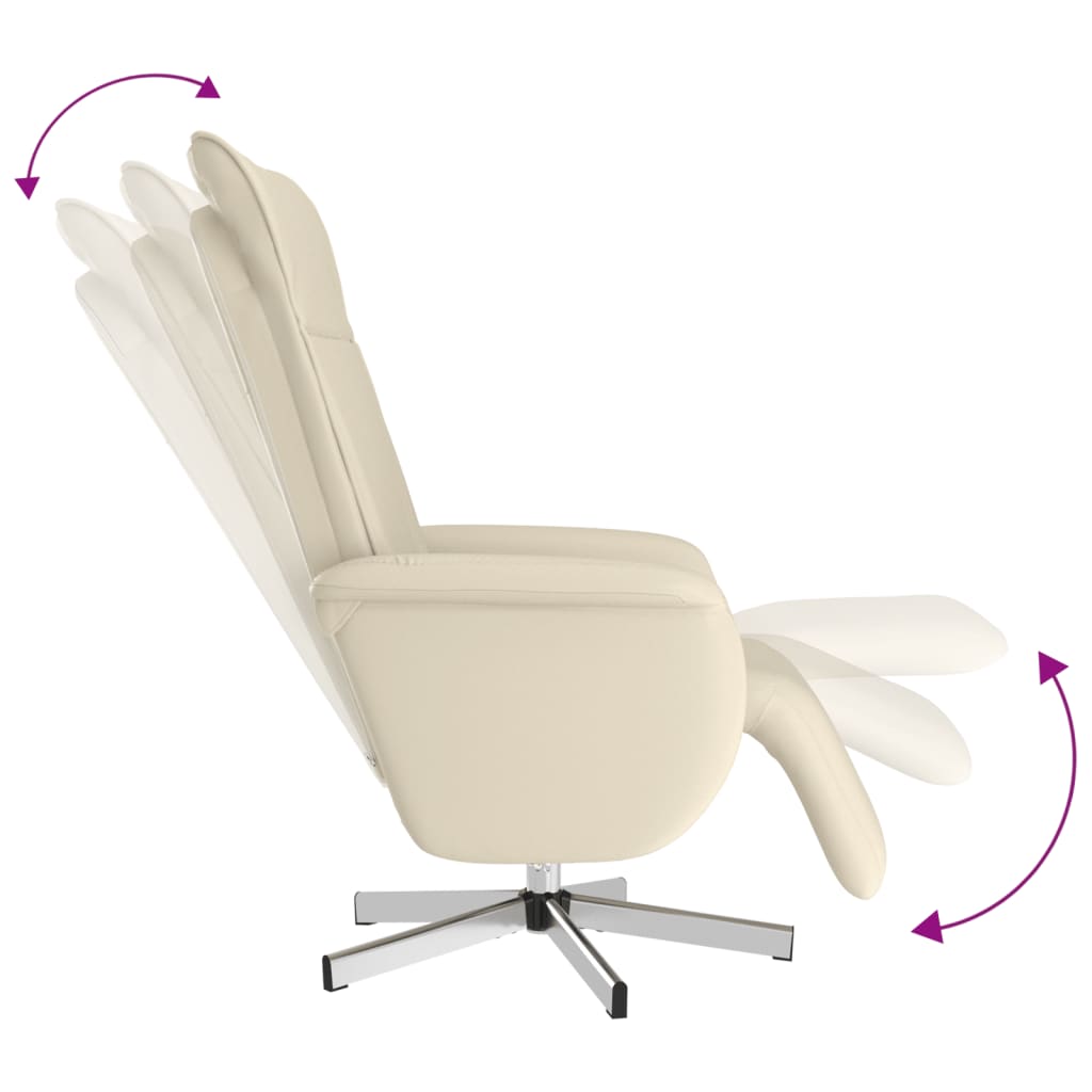 Fauteuil réglable avec repose-pieds en cuir artificiel