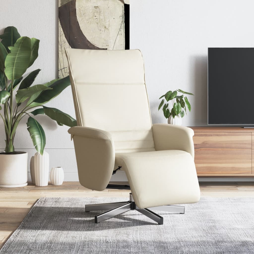 Fauteuil réglable avec repose-pieds en cuir artificiel