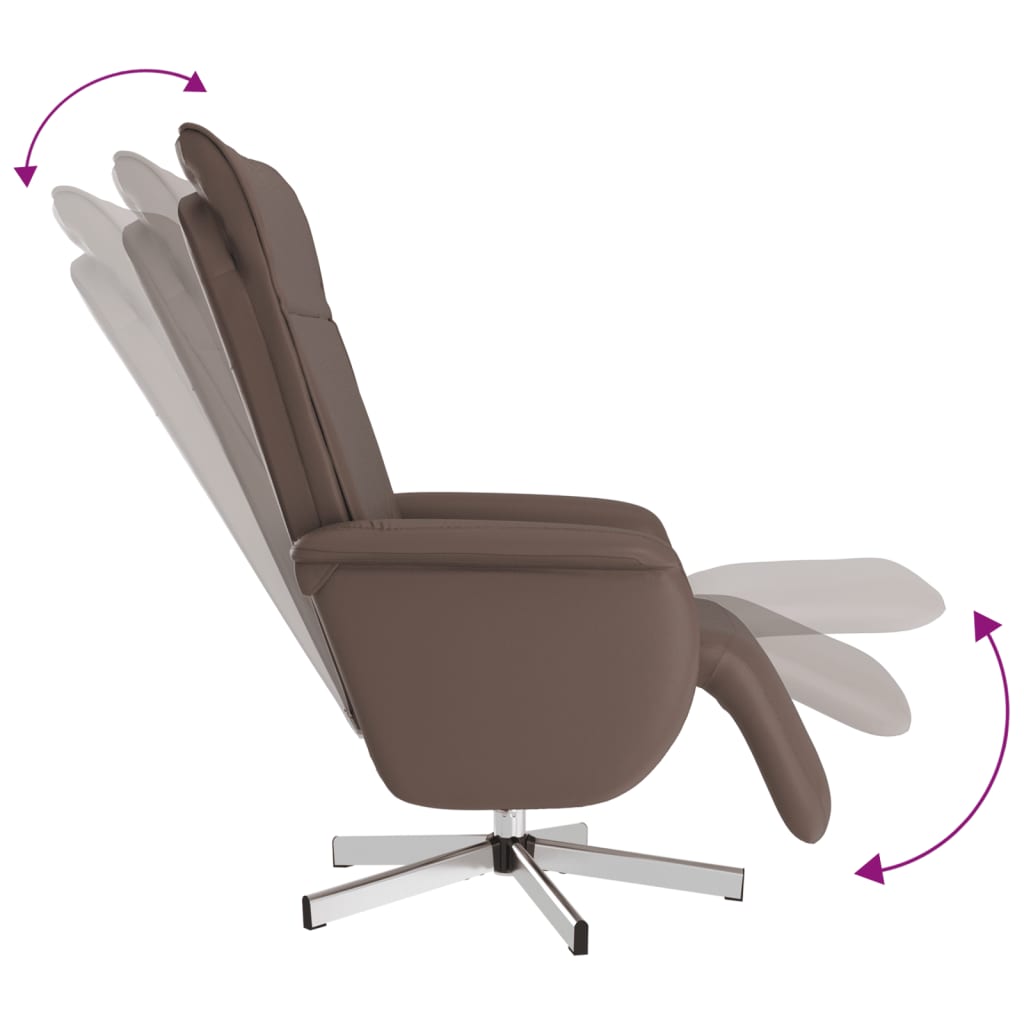 Fauteuil réglable avec repose-pieds en cuir artificiel