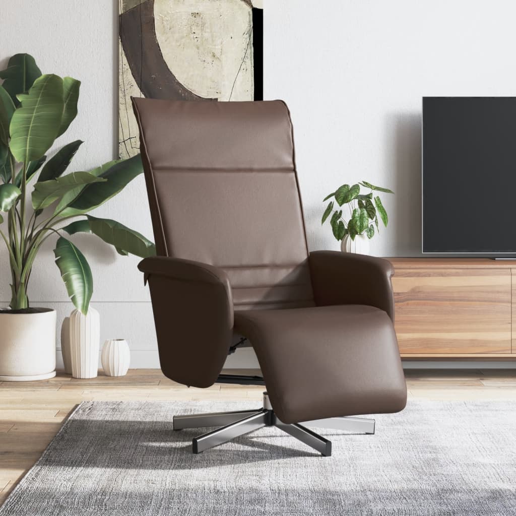 Fauteuil réglable avec repose-pieds en cuir artificiel