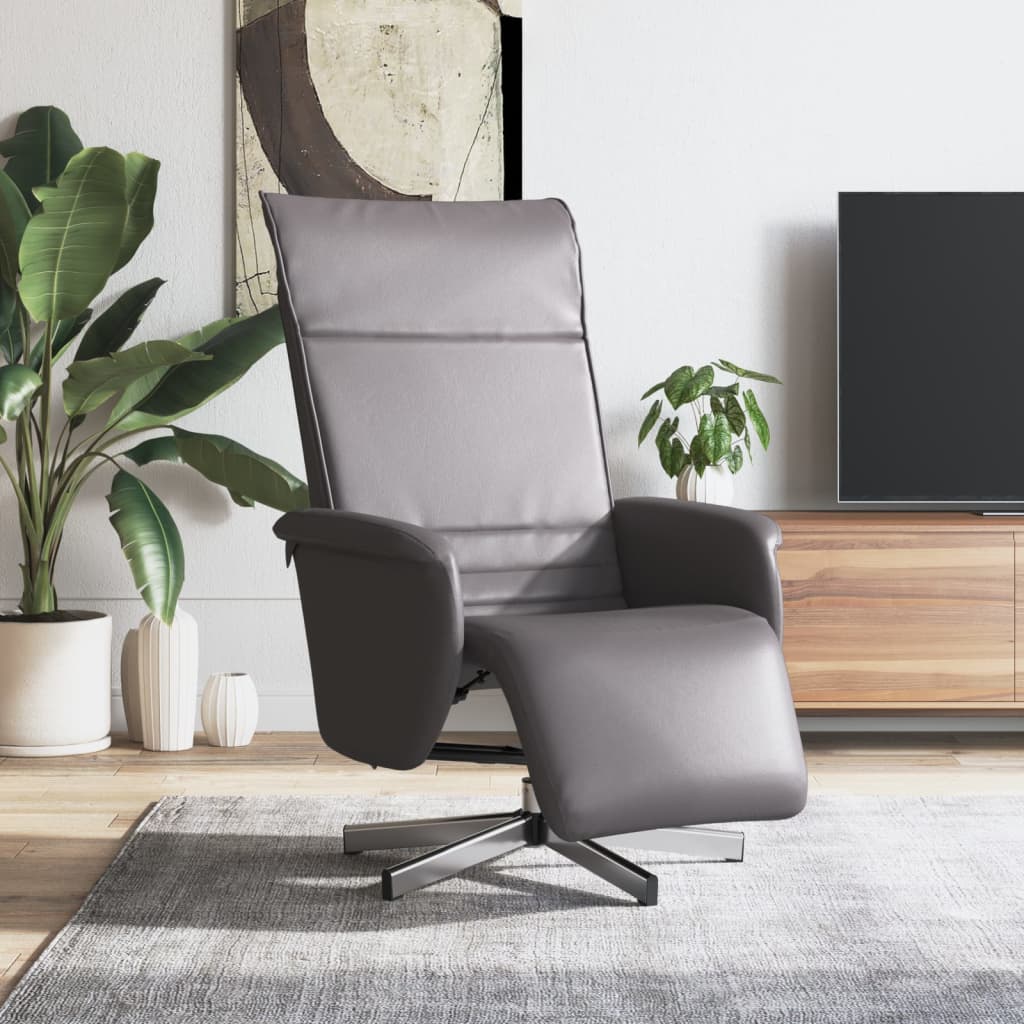 Fauteuil réglable avec repose-pieds en cuir artificiel