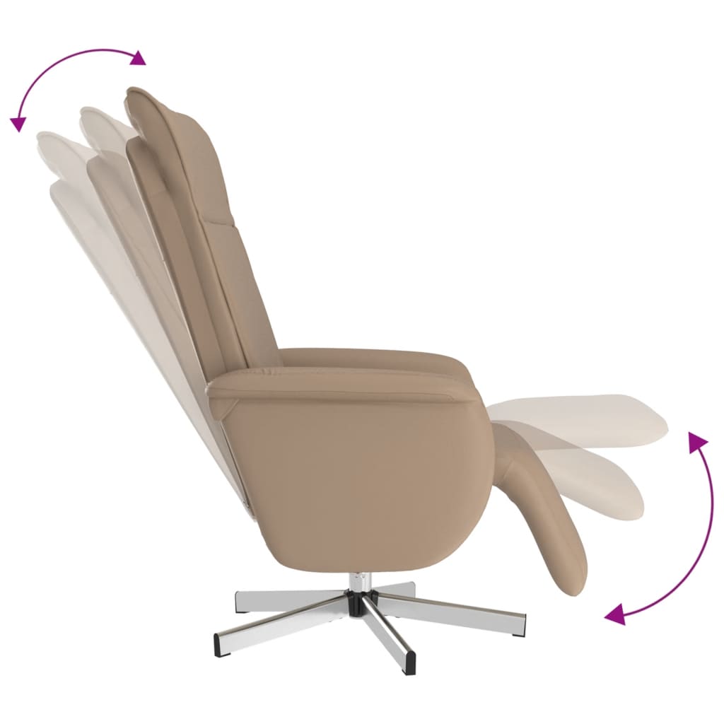 Fauteuil réglable avec repose-pieds en cuir artificiel