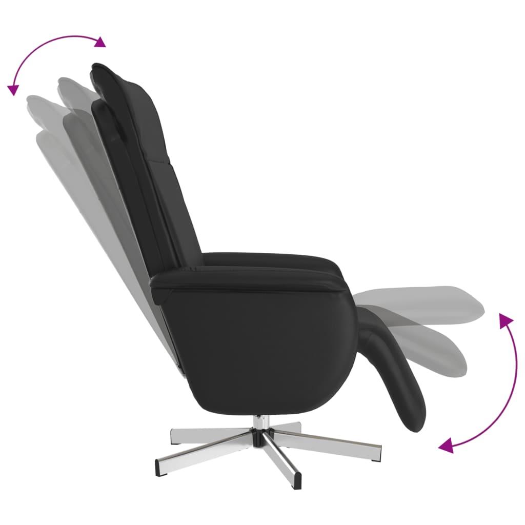 Fauteuil réglable avec repose-pieds en cuir artificiel