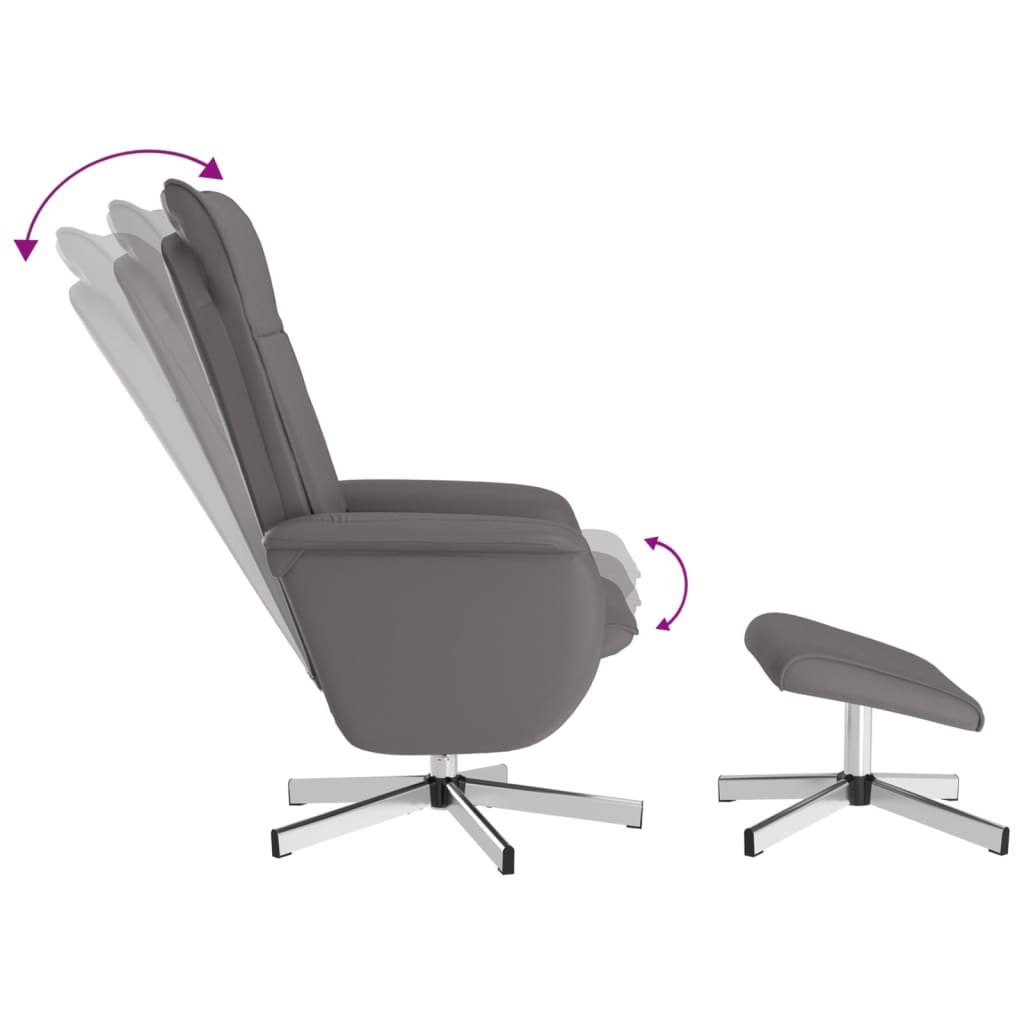 Fauteuil réglable avec repose-pieds en cuir artificiel