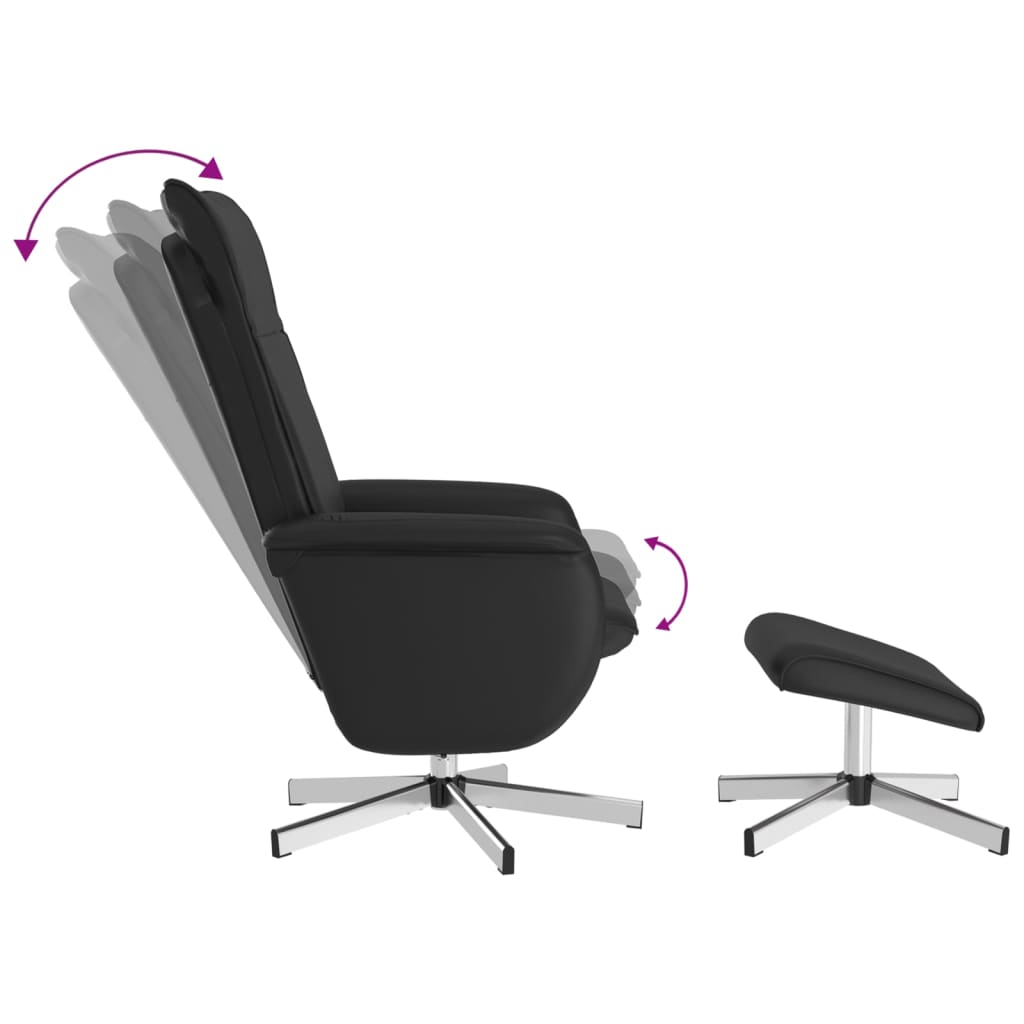 Fauteuil réglable avec repose-pieds en cuir artificiel