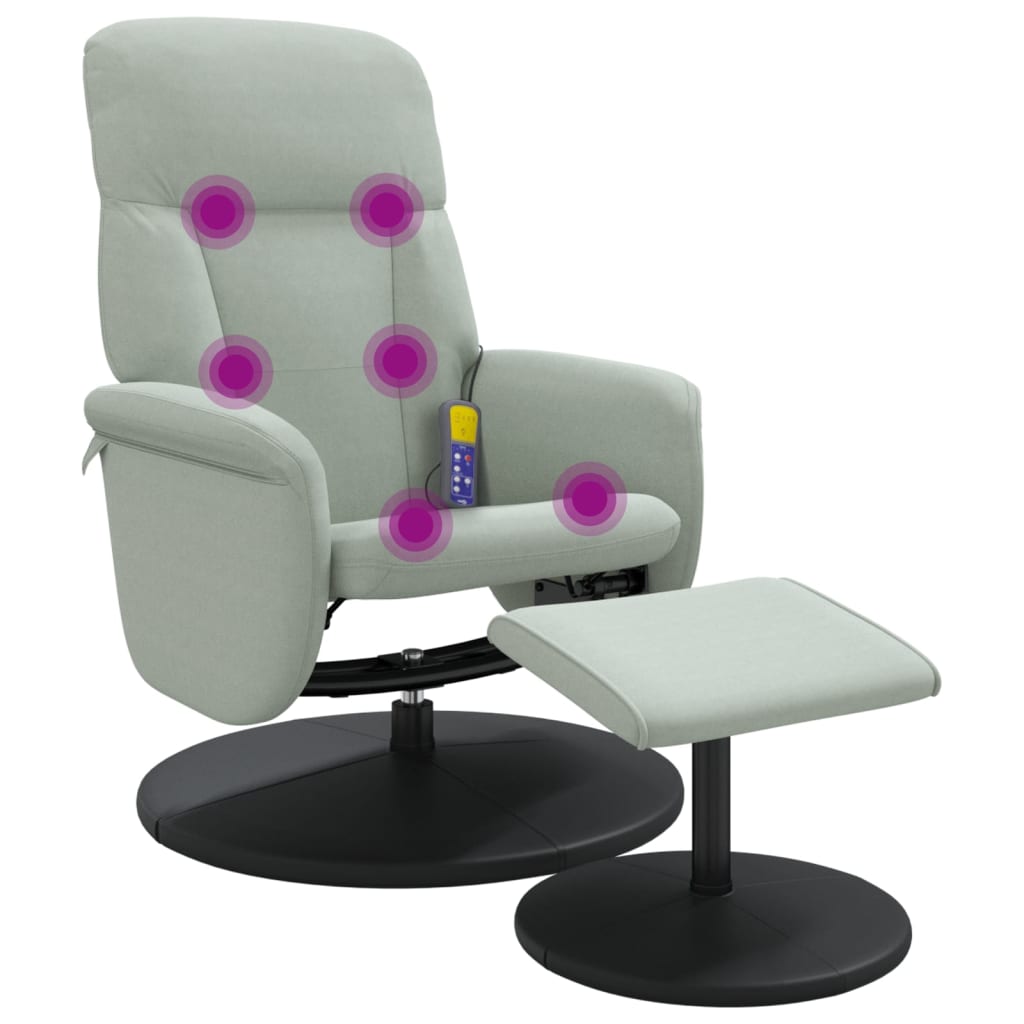 Fauteuil de massage réglable avec repose-pieds en velours