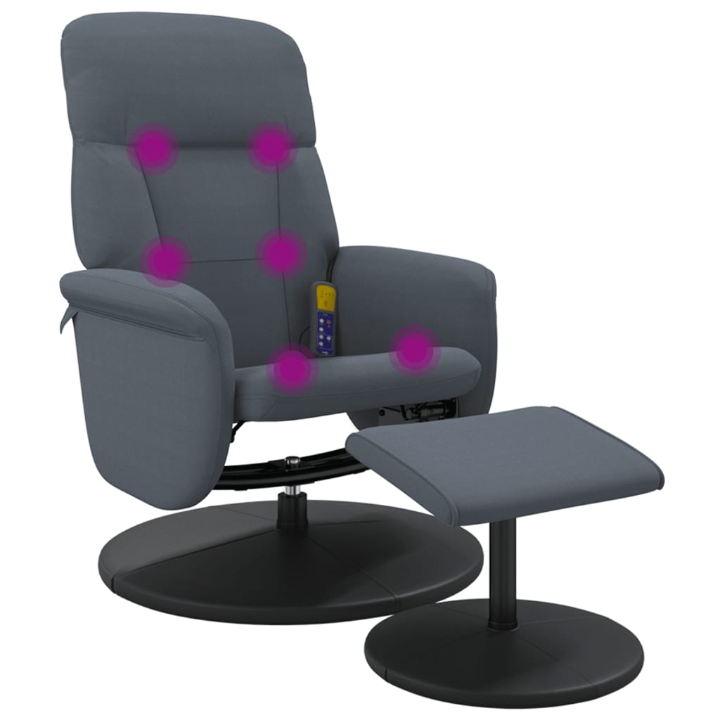 Fauteuil de massage réglable avec repose-pieds en velours