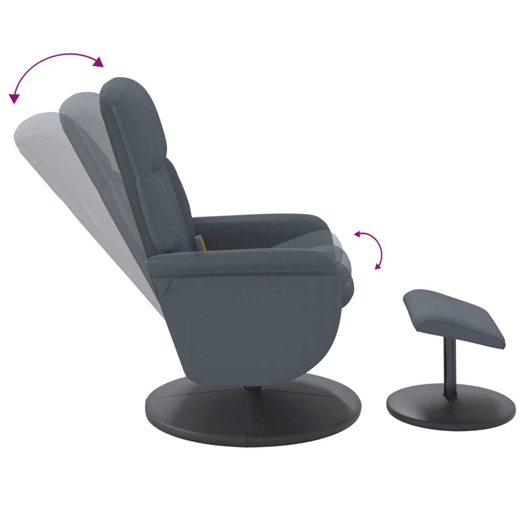 Fauteuil de massage réglable avec repose-pieds en velours