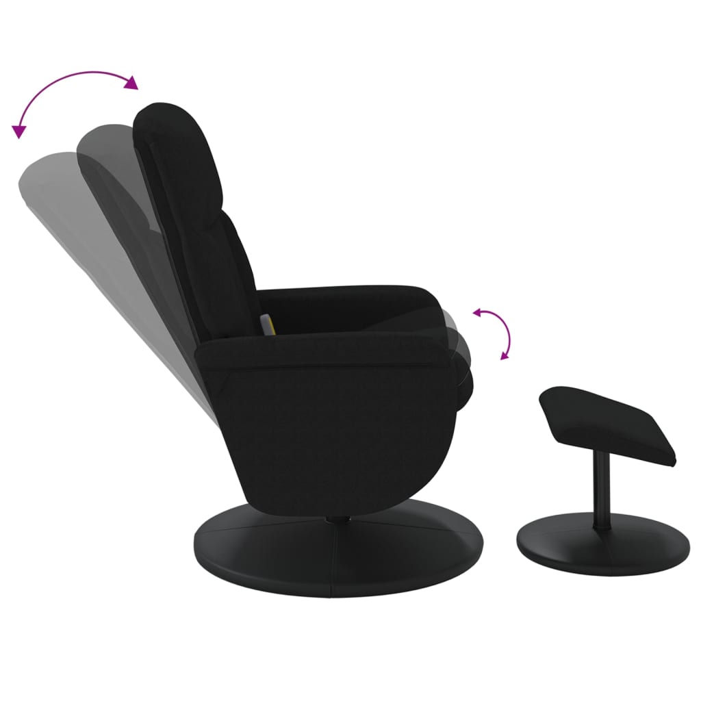 Fauteuil de massage réglable avec repose-pieds en velours