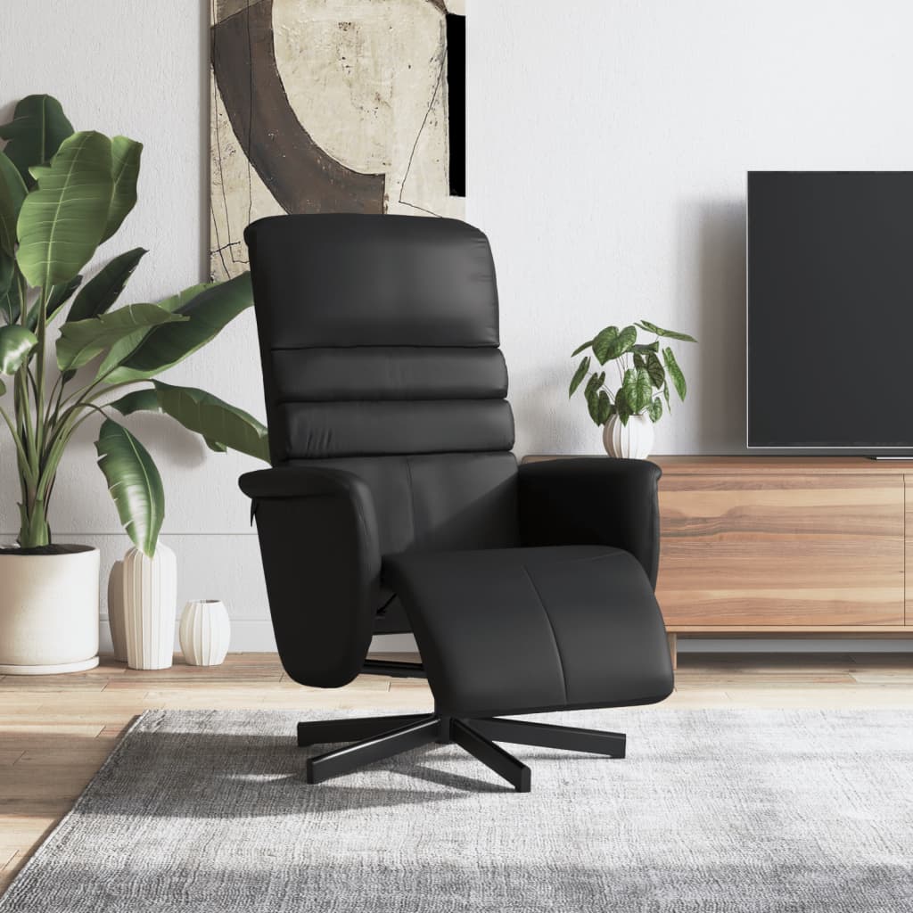 Fauteuil réglable avec repose-pieds en cuir artificiel