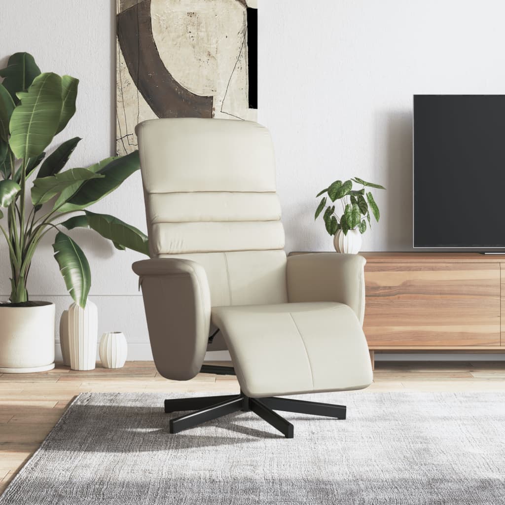 Fauteuil réglable avec repose-pieds en cuir artificiel