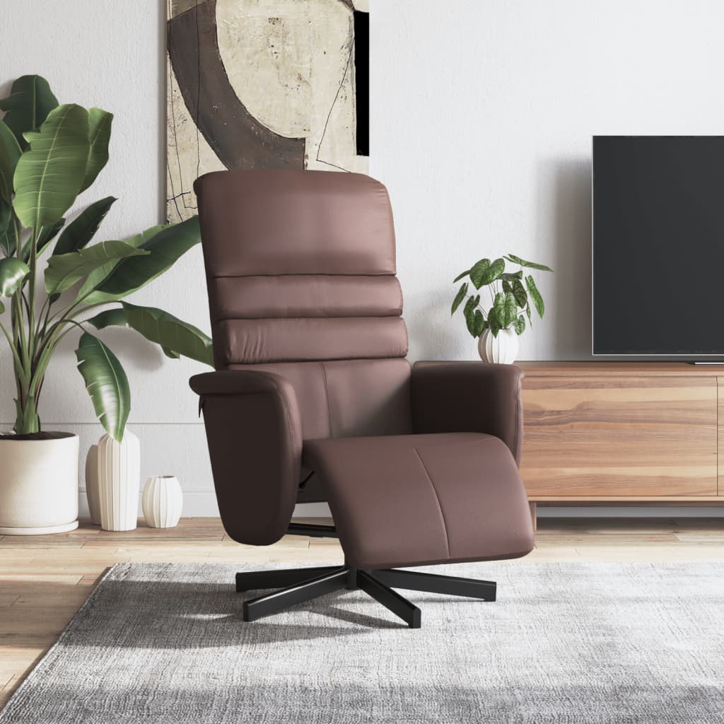 Fauteuil réglable avec repose-pieds en cuir artificiel