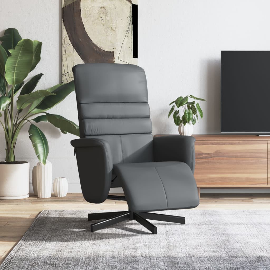 Fauteuil réglable avec repose-pieds en cuir artificiel