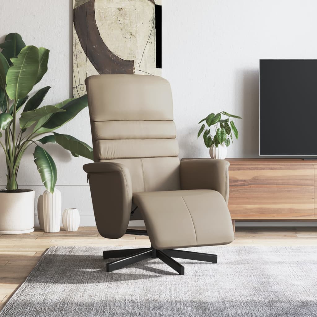 Fauteuil réglable avec repose-pieds en cuir artificiel