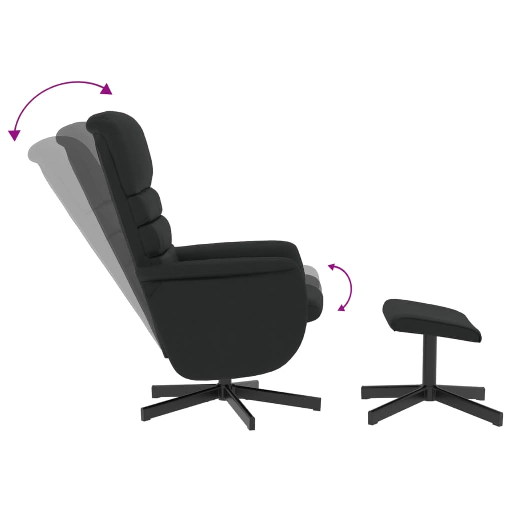 Fauteuil réglable avec repose-pieds en cuir artificiel