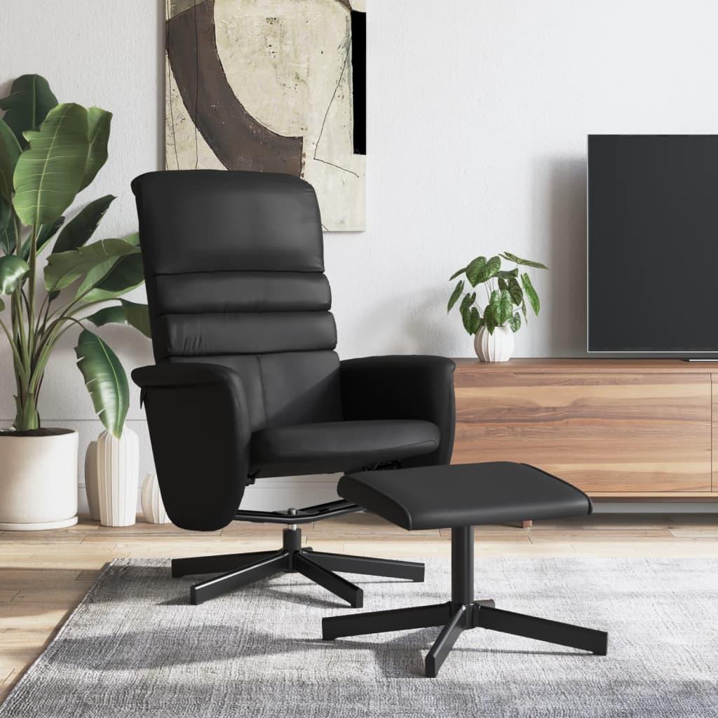 Fauteuil réglable avec repose-pieds en cuir artificiel