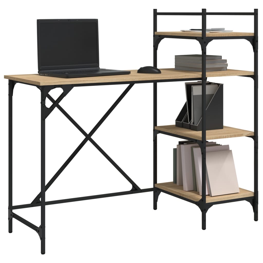 Bureau d'ordinateur avec étagères 120x47x109 cm