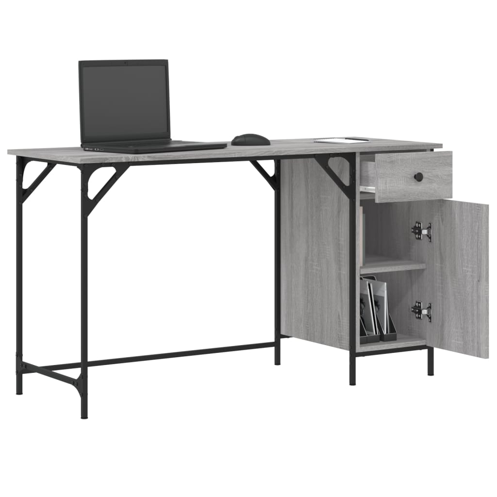 Bureau 131x48x75 cm bewerkt hout eikenkleurig