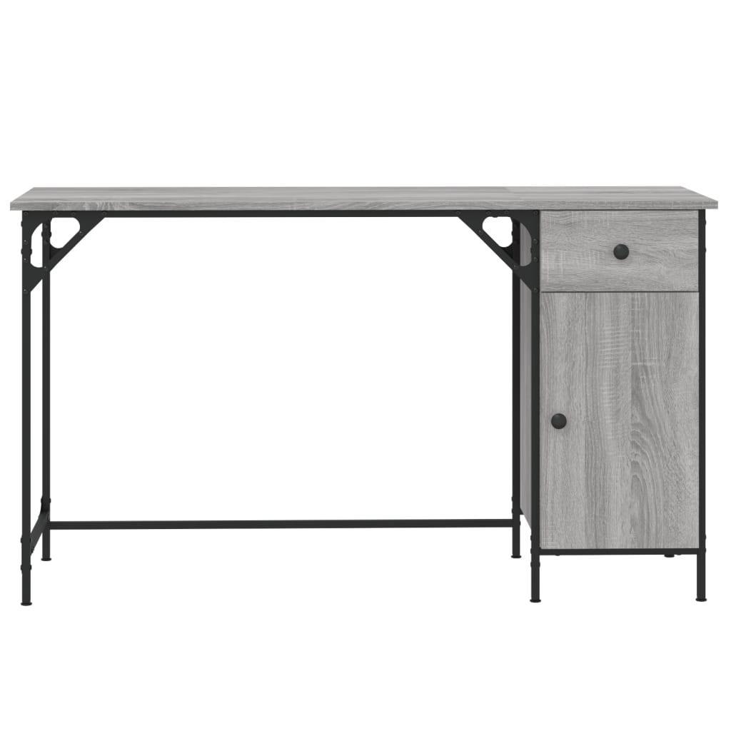 Bureau 131x48x75 cm bewerkt hout eikenkleurig