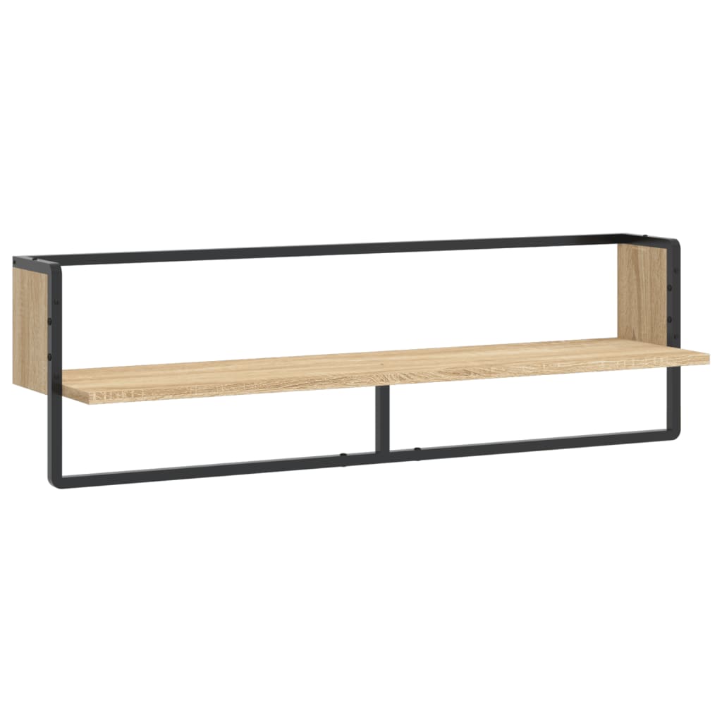 Wandschap met stang 20x25x30 cm eikenkleurig