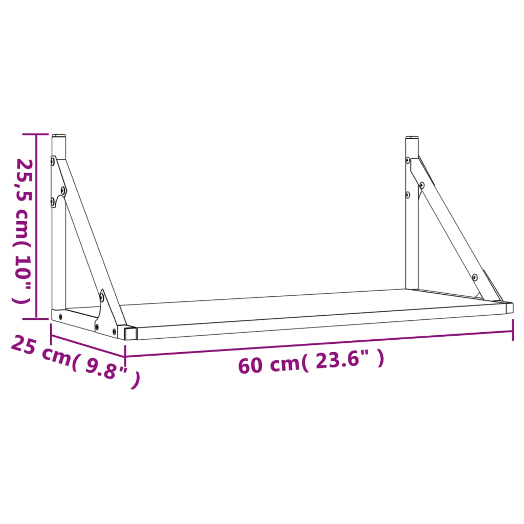 Wandschappen 2 st 60x15x15,5 cm gerookt eikenkleurig