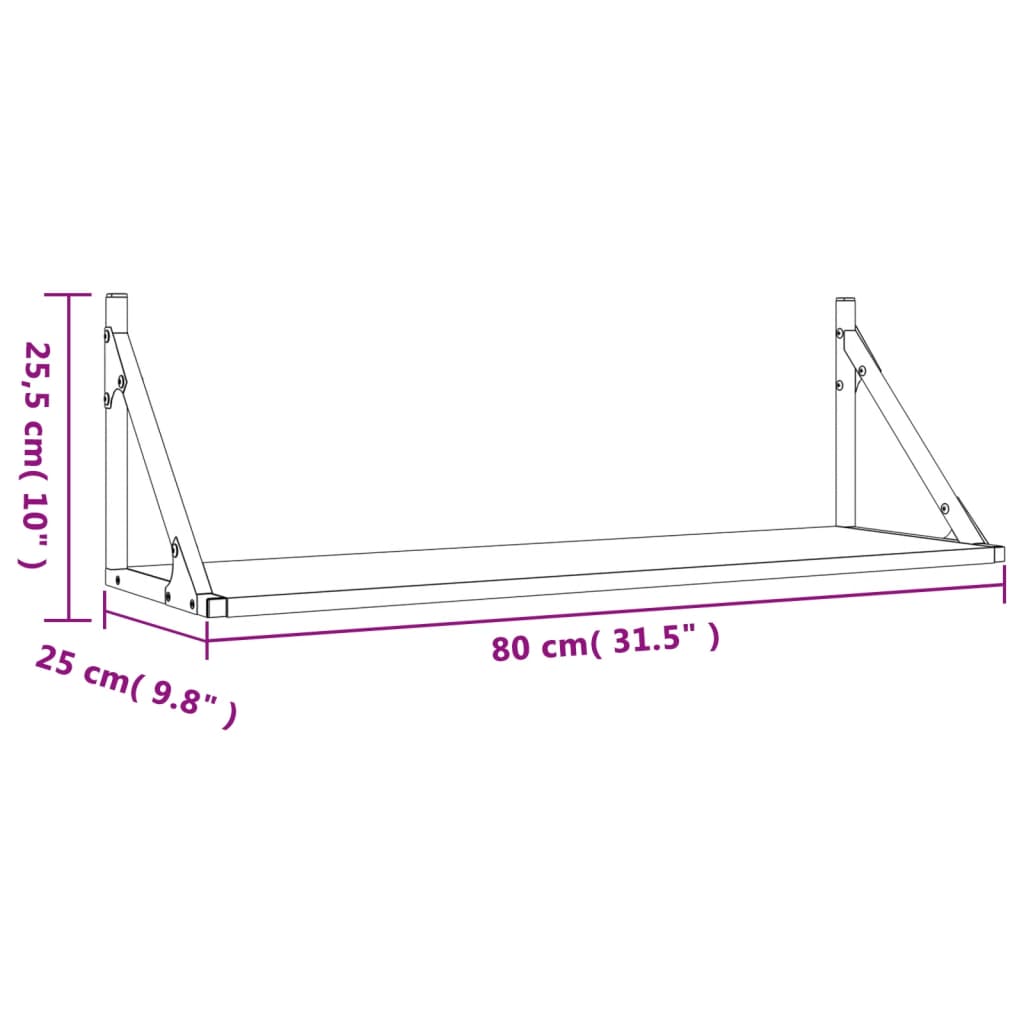 Wandschappen 2 st 60x15x15,5 cm gerookt eikenkleurig