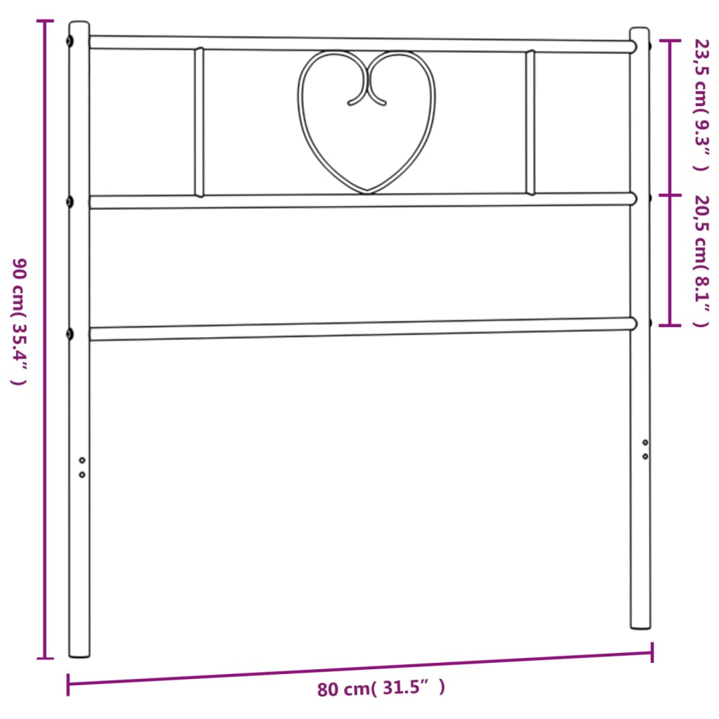 Hoofdbord 193 cm metaal