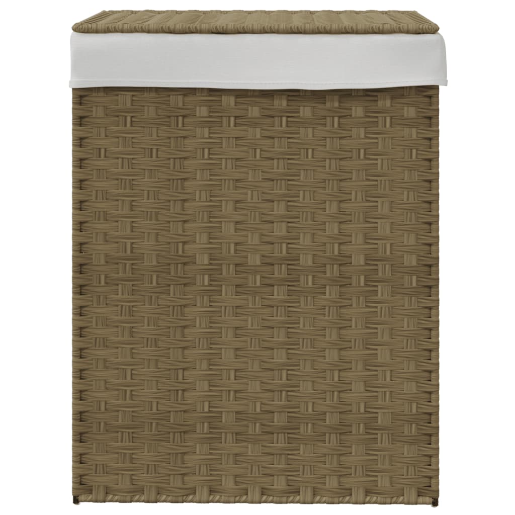 Wasmand met deksel 46x33x60 cm poly rattan