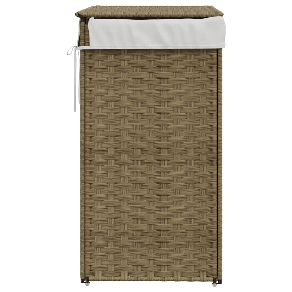 Wasmand met deksel 46x33x60 cm poly rattan