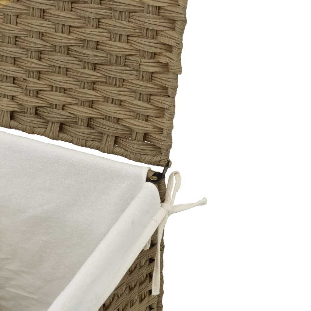 Wasmand met deksel 46x33x60 cm poly rattan