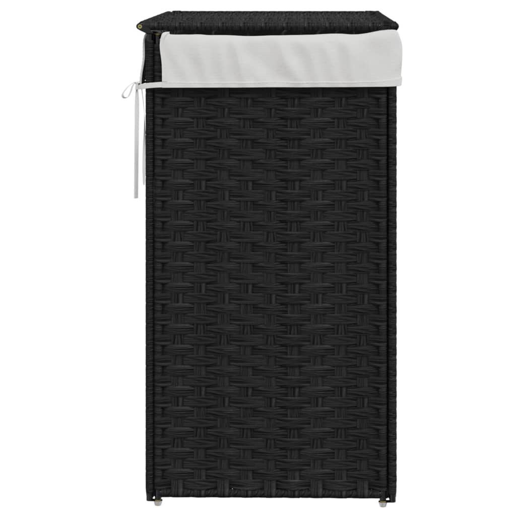 Wasmand met deksel 46x33x60 cm poly rattan