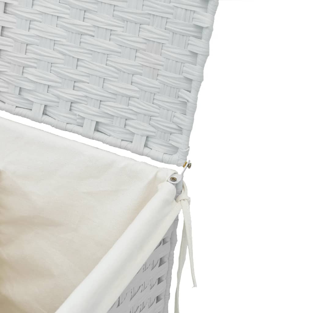 Wasmand met deksel 46x33x60 cm poly rattan