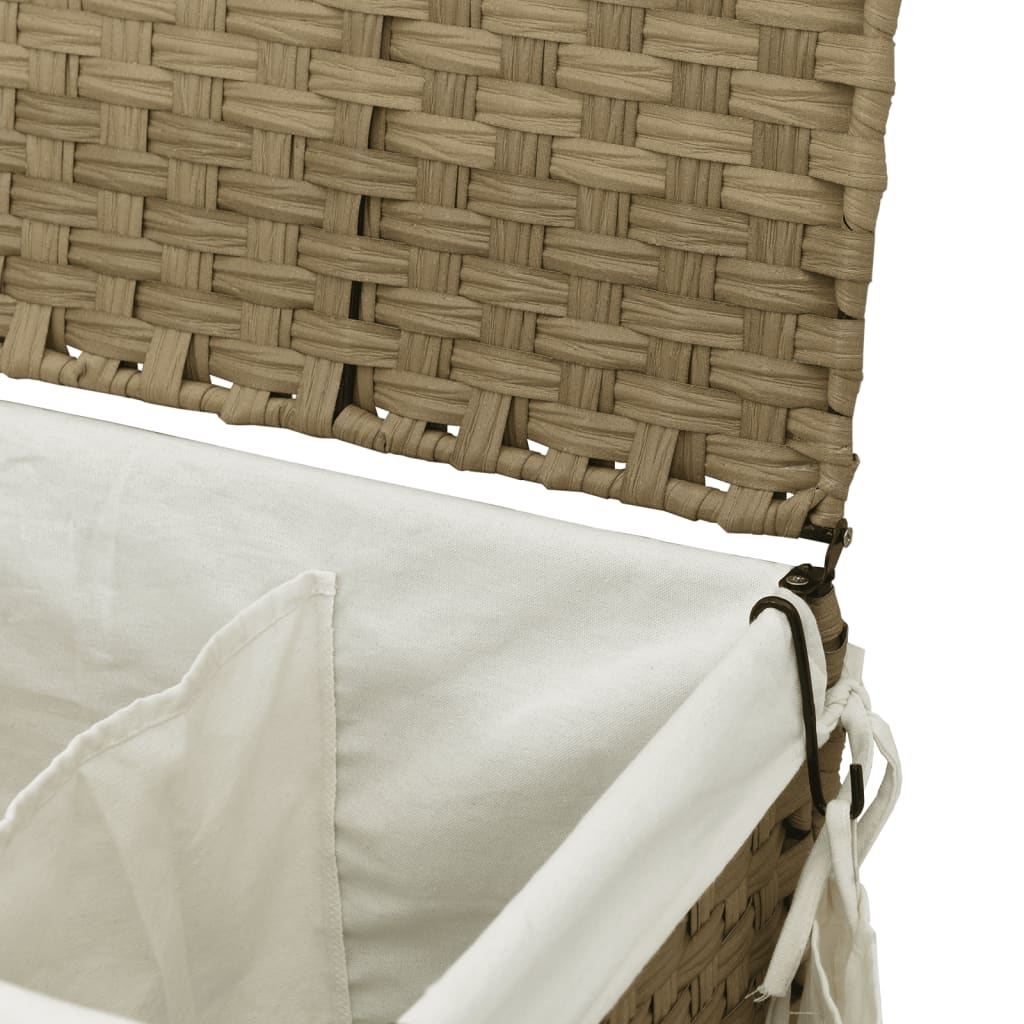 Wasmand op wielen 60x35x60,5 cm rattan