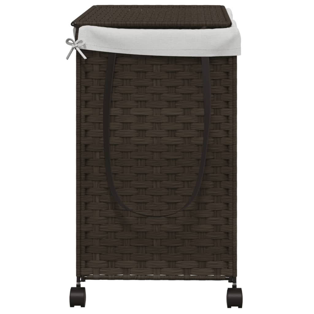 Wasmand op wielen 60x35x60,5 cm rattan grijs