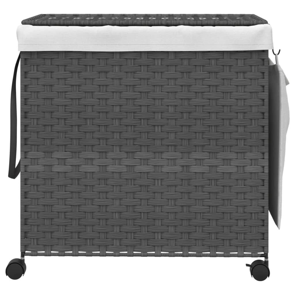 Wasmand op wielen 60x35x60,5 cm rattan