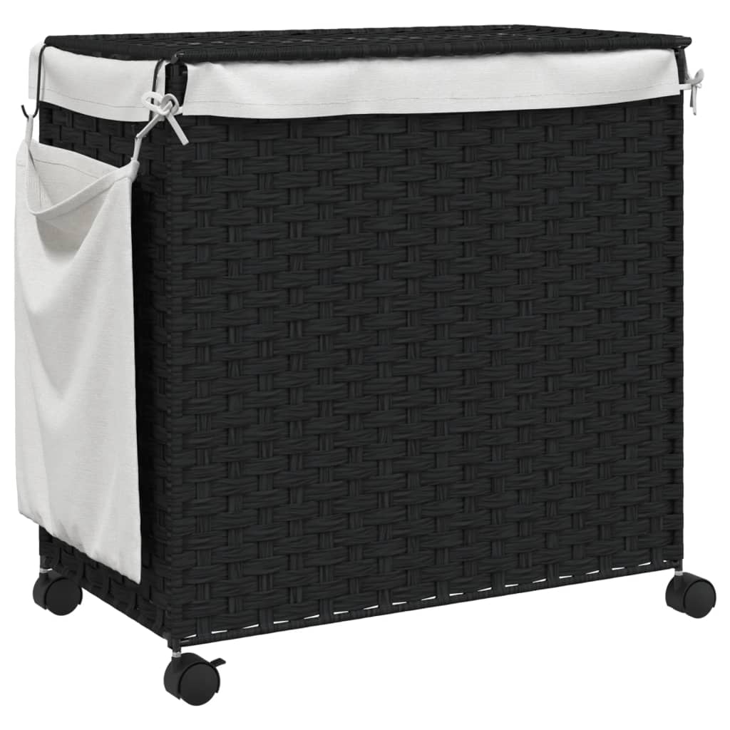 Wasmand op wielen 60x35x60,5 cm rattan