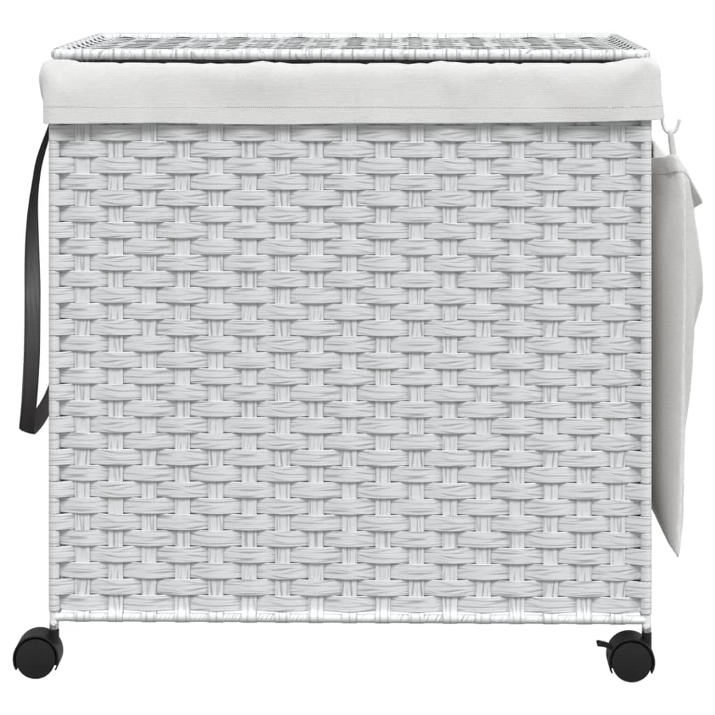 Wasmand op wielen 60x35x60,5 cm rattan grijs